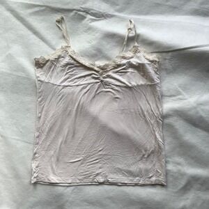 Old‎ Navy Intimates Lace Trim Cami Top Tank Sleepwear Sleeveless Beige L Y2K